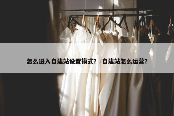 怎么进入自建站设置模式？ 自建站怎么运营？