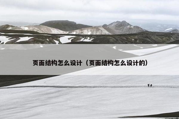 页面结构怎么设计（页面结构怎么设计的）