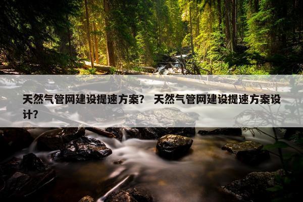 天然气管网建设提速方案？ 天然气管网建设提速方案设计？