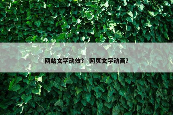 网站文字动效？ 网页文字动画？