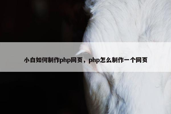 小白如何制作php网页，php怎么制作一个网页
