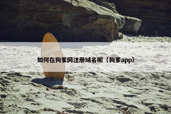 如何在狗爹网注册域名呢（狗爹app）
