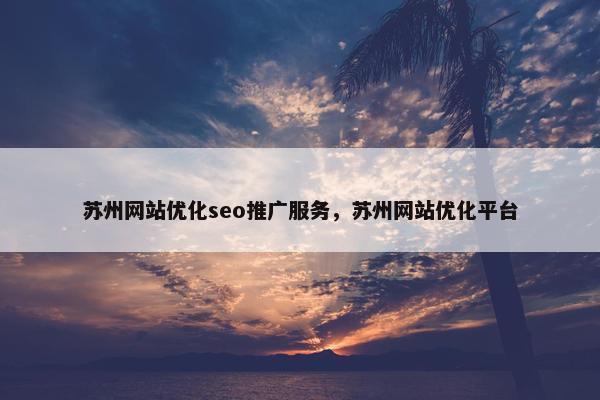 苏州网站优化seo推广服务，苏州网站优化平台