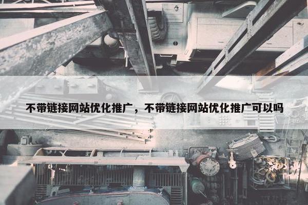不带链接网站优化推广，不带链接网站优化推广可以吗