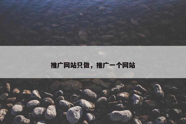推广网站只做，推广一个网站