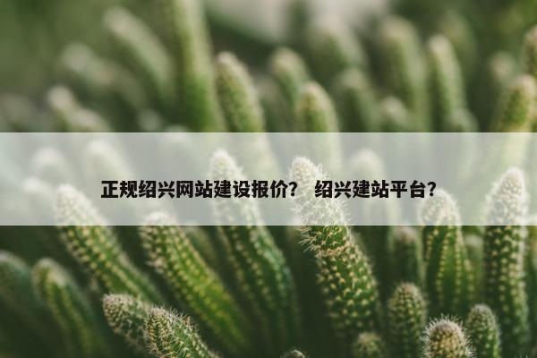 正规绍兴网站建设报价？ 绍兴建站平台？