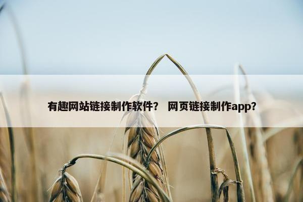 有趣网站链接制作软件？ 网页链接制作app？