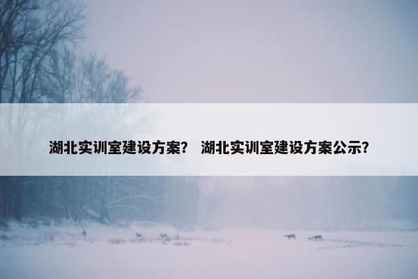湖北实训室建设方案？ 湖北实训室建设方案公示？