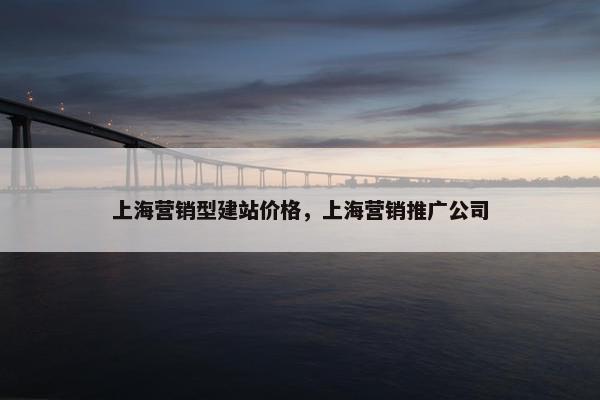 上海营销型建站价格，上海营销推广公司
