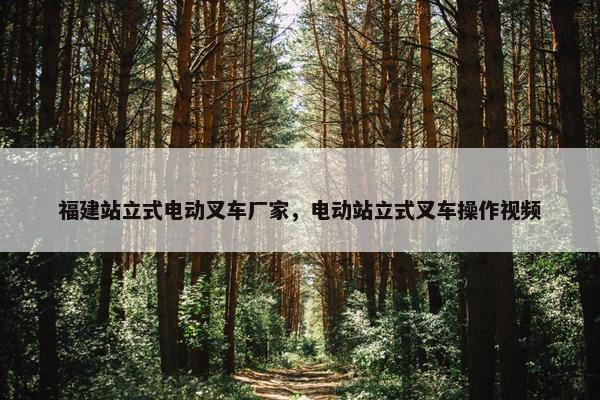 福建站立式电动叉车厂家，电动站立式叉车操作视频
