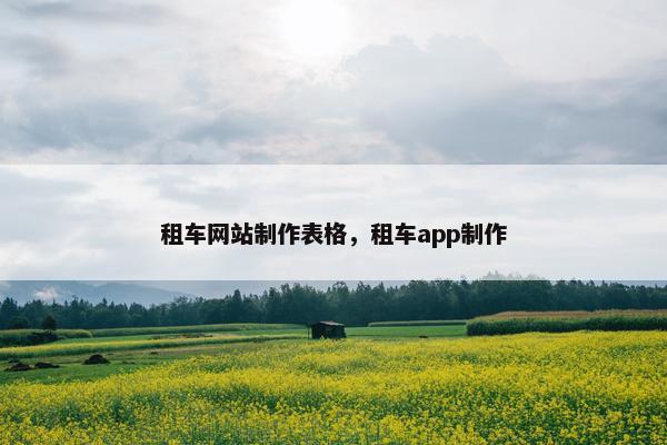 租车网站制作表格，租车app制作