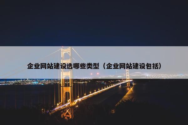 企业网站建设选哪些类型（企业网站建设包括）