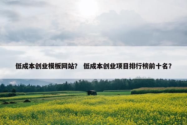 低成本创业模板网站？ 低成本创业项目排行榜前十名？