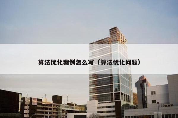 算法优化案例怎么写（算法优化问题）