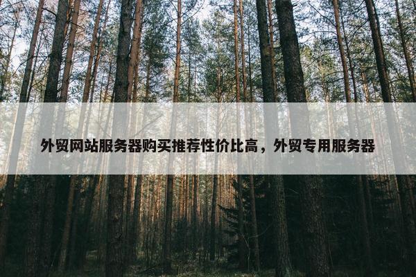外贸网站服务器购买推荐性价比高，外贸专用服务器