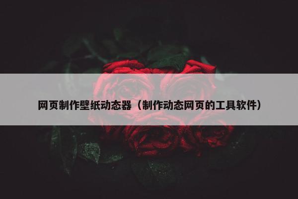 网页制作壁纸动态器（制作动态网页的工具软件）