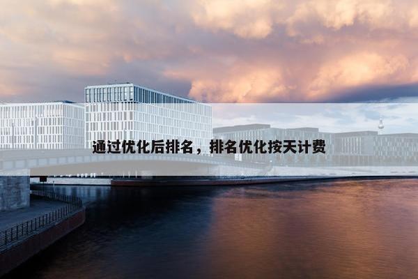 通过优化后排名，排名优化按天计费