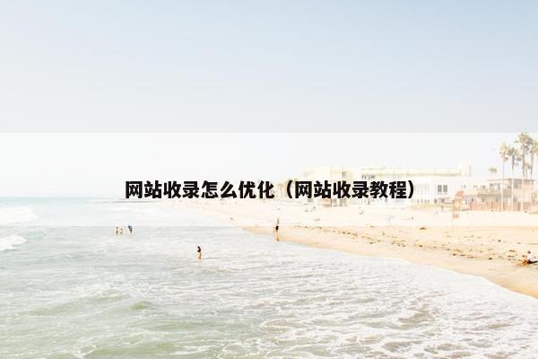 网站收录怎么优化（网站收录教程）