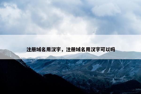 注册域名用汉字，注册域名用汉字可以吗