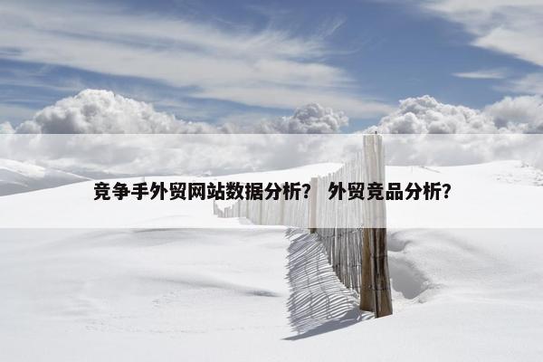 竞争手外贸网站数据分析？ 外贸竞品分析？