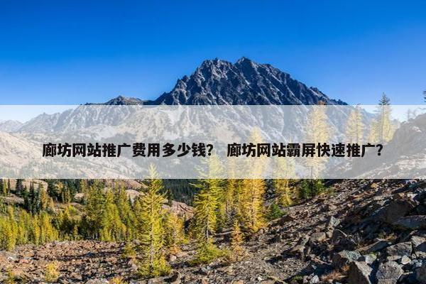 廊坊网站推广费用多少钱？ 廊坊网站霸屏快速推广？