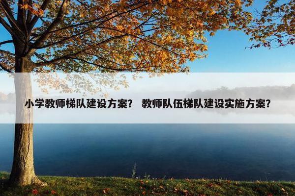 小学教师梯队建设方案？ 教师队伍梯队建设实施方案？