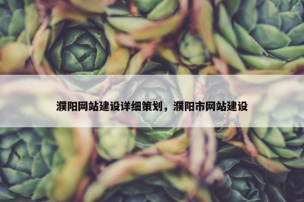 濮阳网站建设详细策划，濮阳市网站建设