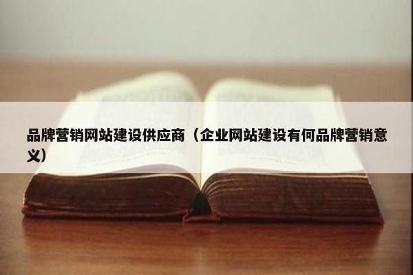 品牌营销网站建设供应商（企业网站建设有何品牌营销意义）