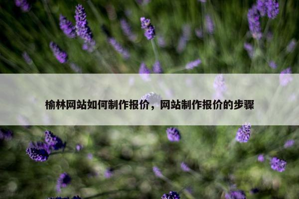 榆林网站如何制作报价，网站制作报价的步骤