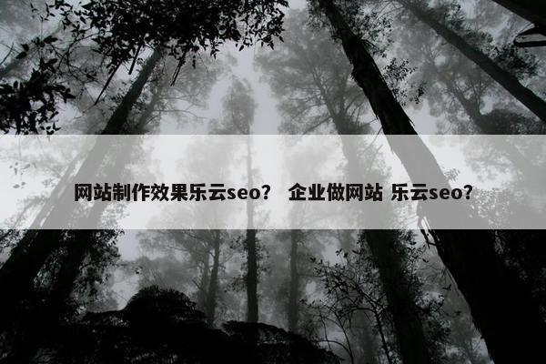 网站制作效果乐云seo？ 企业做网站 乐云seo？
