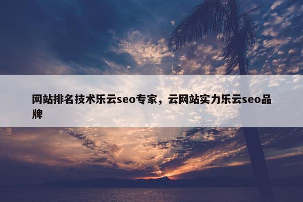 网站排名技术乐云seo专家，云网站实力乐云seo品牌