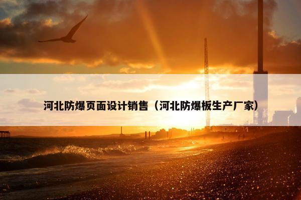 河北防爆页面设计销售（河北防爆板生产厂家）