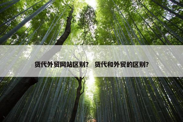 货代外贸网站区别？ 货代和外贸的区别？