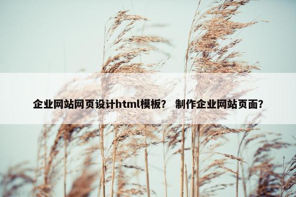 企业网站网页设计html模板？ 制作企业网站页面？