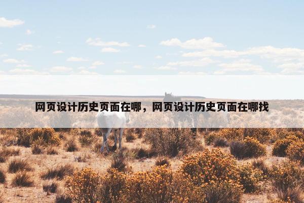网页设计历史页面在哪，网页设计历史页面在哪找