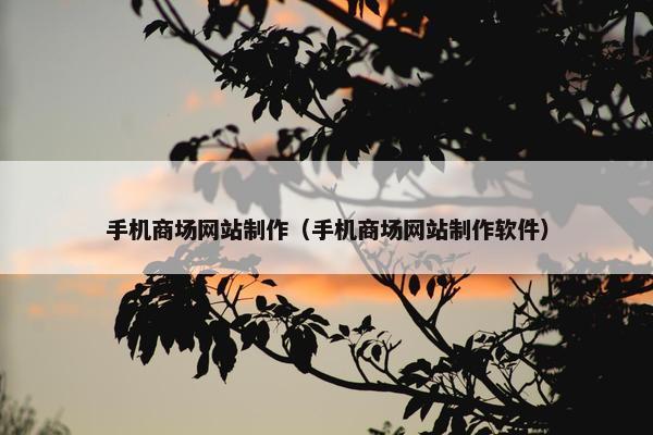 手机商场网站制作（手机商场网站制作软件）