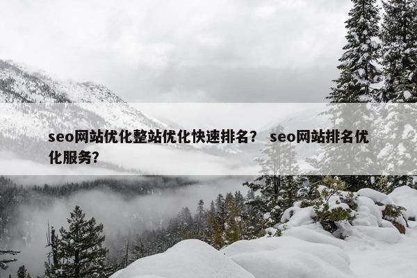 seo网站优化整站优化快速排名？ seo网站排名优化服务？