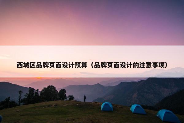 西城区品牌页面设计预算（品牌页面设计的注意事项）