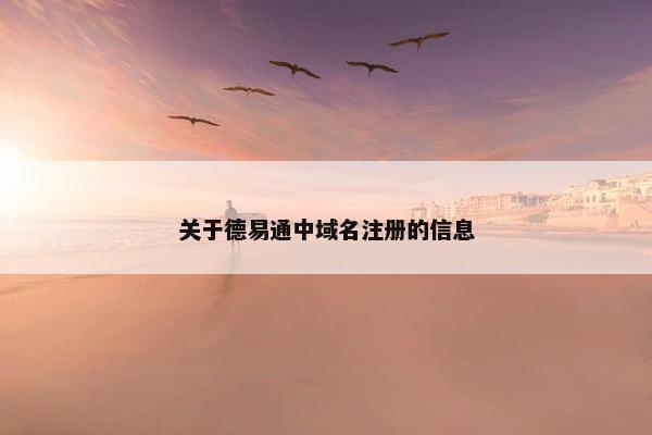 关于德易通中域名注册的信息