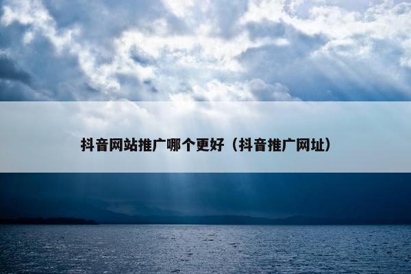 抖音网站推广哪个更好（抖音推广网址）