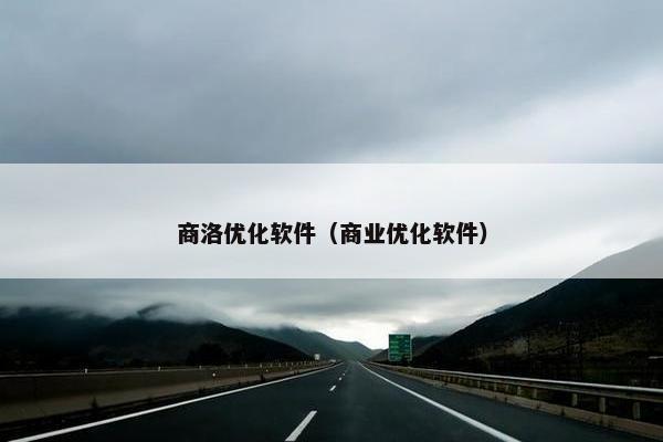商洛优化软件（商业优化软件）
