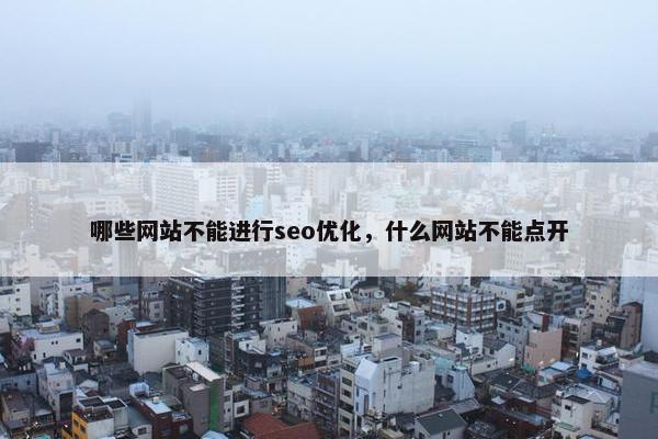 哪些网站不能进行seo优化，什么网站不能点开