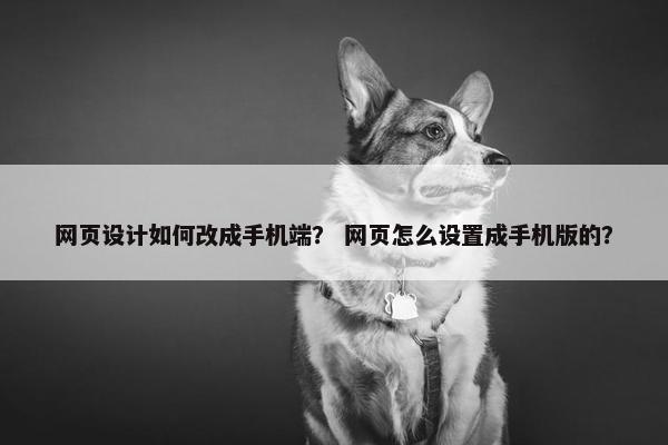 网页设计如何改成手机端？ 网页怎么设置成手机版的？