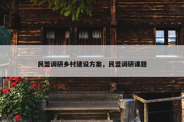 民盟调研乡村建设方案，民盟调研课题