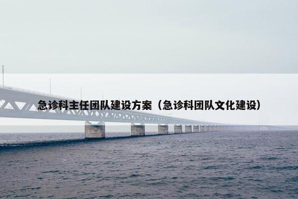 急诊科主任团队建设方案（急诊科团队文化建设）