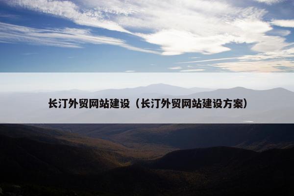 长汀外贸网站建设（长汀外贸网站建设方案）