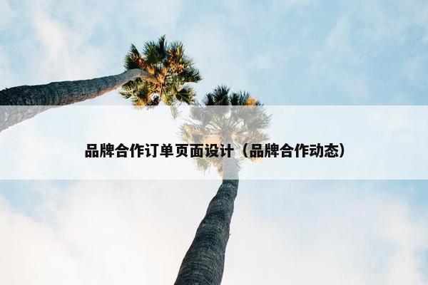 品牌合作订单页面设计（品牌合作动态）