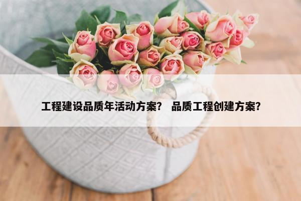 工程建设品质年活动方案？ 品质工程创建方案？
