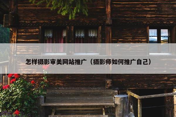怎样摄影审美网站推广（摄影师如何推广自己）