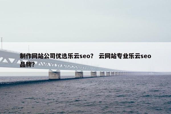 制作网站公司优选乐云seo？ 云网站专业乐云seo品牌？